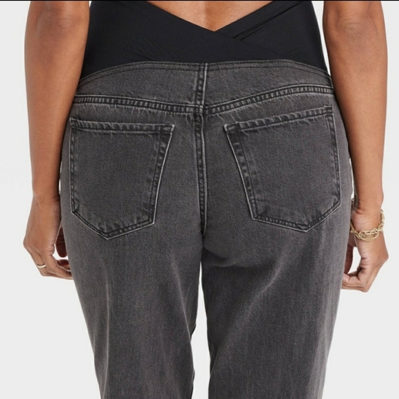 NEW WOMEN'S ISABEL MATERNITY BY INGRID AND ISABEL DENIM BOYFRIEND JEANS - Picture 4 of 11